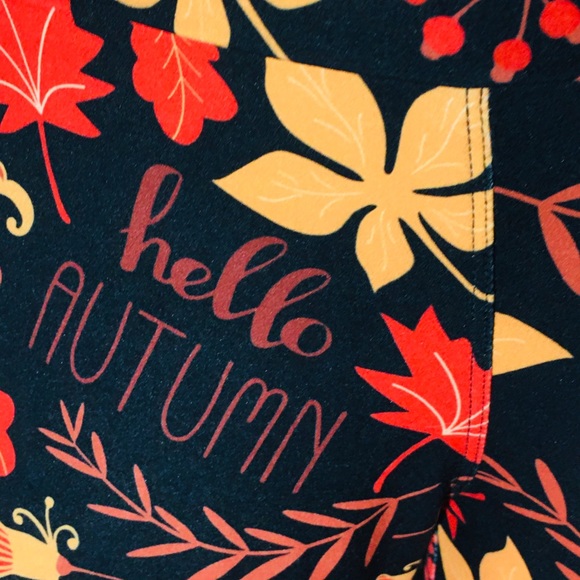 OS/TC/TC2 NEW Womens Thanksgiving Leggings w/Pockets Luxury Fall Leaf Yoga Pants - Picture 5 of 14